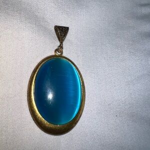 Elegant Blue and Gold Pendant. READ DESCRIPTION